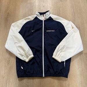 VTG Nike UConn Huskies Full Zip Jacket Windbreaker Mens XL NCAA Connecticut